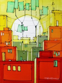 Salman Farooqi, 14 x 20 Inchc, Acrylic on Canvas, Cityscape Painting-AC-SF-090